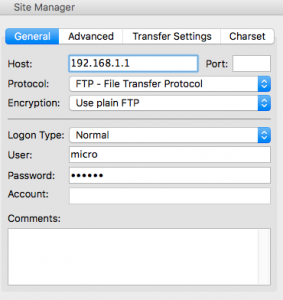 Filezilla WiPy Setup